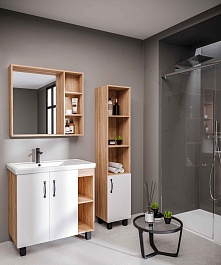 Grossman Зеркальный шкаф Флай 80 дуб сонома – фотография-3